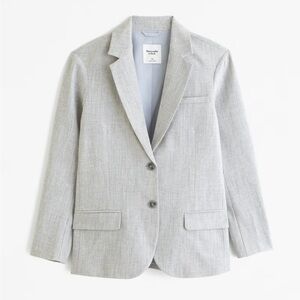 Abercrombie & Fitch Relaxed Suiting Blazer - Gray